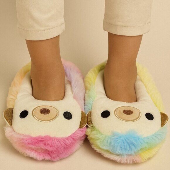 Squishmallows FuzzAMallows Collection Kids Plush Slippers Size 11–12 - Picture 1 of 13